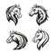 Horse animal tribal tattoo or racing sport mascot