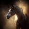 Horse in blurry rays of light by Generative AI