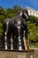 Horse. Bronze sculptures by the famous Colombian artist Fernando Botero in the center of the city of Medellin