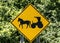 Horse and buggy road sign