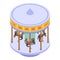 Horse carousel icon, isometric style