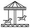 Horse carousel line icon. Funfair roundabout ride