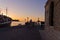 Horse carriage in Chania harbor at sunset, Crete