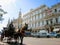 Horse carriage with tourist rides in calle de la habana vieja. Cuba