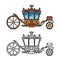 Horse carriage or vintage chariot for marriage