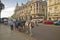 Horse and carriage waiting to take tourists on tour of Old Havana, Cuba