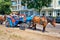 Horse carriages for a city tour in SwinemÃ¼nde. Swinoujscie, Poland