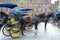 Horse carriages at Grote Markt in the center of Bruges