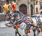 Horse carriages at main square in Krakow, Poland