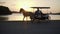 Horse cart at sunset
