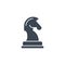 Horse Chess related vector glyph icon.