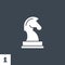 Horse Chess related vector glyph icon.