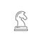 Horse Chess Related Vector Line Icon.