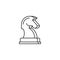 Horse Chess Related Vector Line Icon.