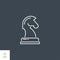 Horse Chess Related Vector Line Icon.