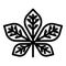 Horse chetnut leaf icon, outline style