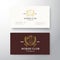 Horse Club League Abstract Vector Logo and Business Card Template. Line Style with Typography. Stallion Head in a Circle