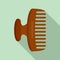 Horse comb icon, flat style