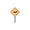 Horse crossing colored icon. Element of road signs and junctions icon for mobile concept and web apps. Colored Horse crossing can