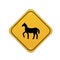 Horse crossing sign. Vector illustration decorative design