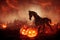 horse demon riding in Halloween night