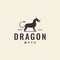 Horse with dragon head myth logo design vector graphic symbol icon illustration creative idea