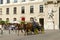 Horse-drawn carriage Viennese fiacre in historic center of city, Vienna, Austria