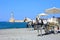 Horse drawn carriages and lighthouse, Chania.