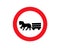 Horse Drawn Vehicles Prohibited Sign. Vector illustration