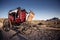 Horse drawn wagon in the Mojave desert.