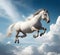 Horse flying in the clouds