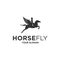 Horse flying silhouette logo