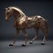 A horse that is a futuristic machine of the future world. Farm animals. Illustration, Generative AI