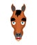 Horse happy emoji. Steed merry emotions. hoss Joyful. Vector illustration