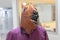 Horse Head Business Girl. Horse Head Mask Portraiture