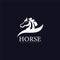 Horse head concept logo as the main logo for horse racing