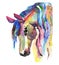 Horse head, mosaic. Trendy style geometric on white background.