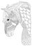 Horse head in profile, adult coloring page