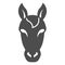 Horse head solid icon, Farm animals concept, stallion symbol on white background, horse head silhouette icon in glyph