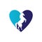 Horse heart shape logo design.