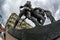 Horse holding man sculpture of Anichkov Bridge in Saint Petersburg