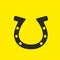 Horse horseshoe -logo on yellow background