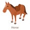 Horse icon, isometric 3d style