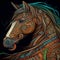Horse illustration psychedelic art east totem