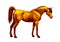 Horse, isolated amber  in low poly style