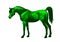 Horse, isolated green image  in low poly style