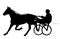 Horse and jockey harness racing silhouette