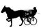 Horse and jockey harness racing silhouette