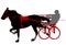 Horse and jockey harness racing silhouette
