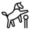 Horse jump icon outline vector. Jockey race